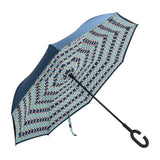 Annabel Trends Reverse Inverted Blue Check Umbrella